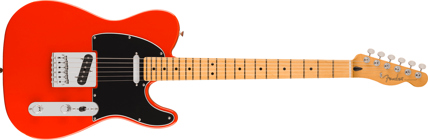 Fender Player II Telecaster Coral Red с кленовой накладкой, официальный вид спереди